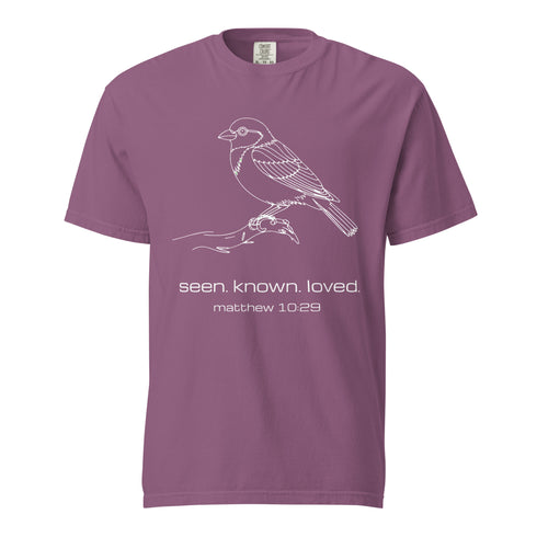 Seen Known Loved Sparrow Christian Bible Verse T-Shirt